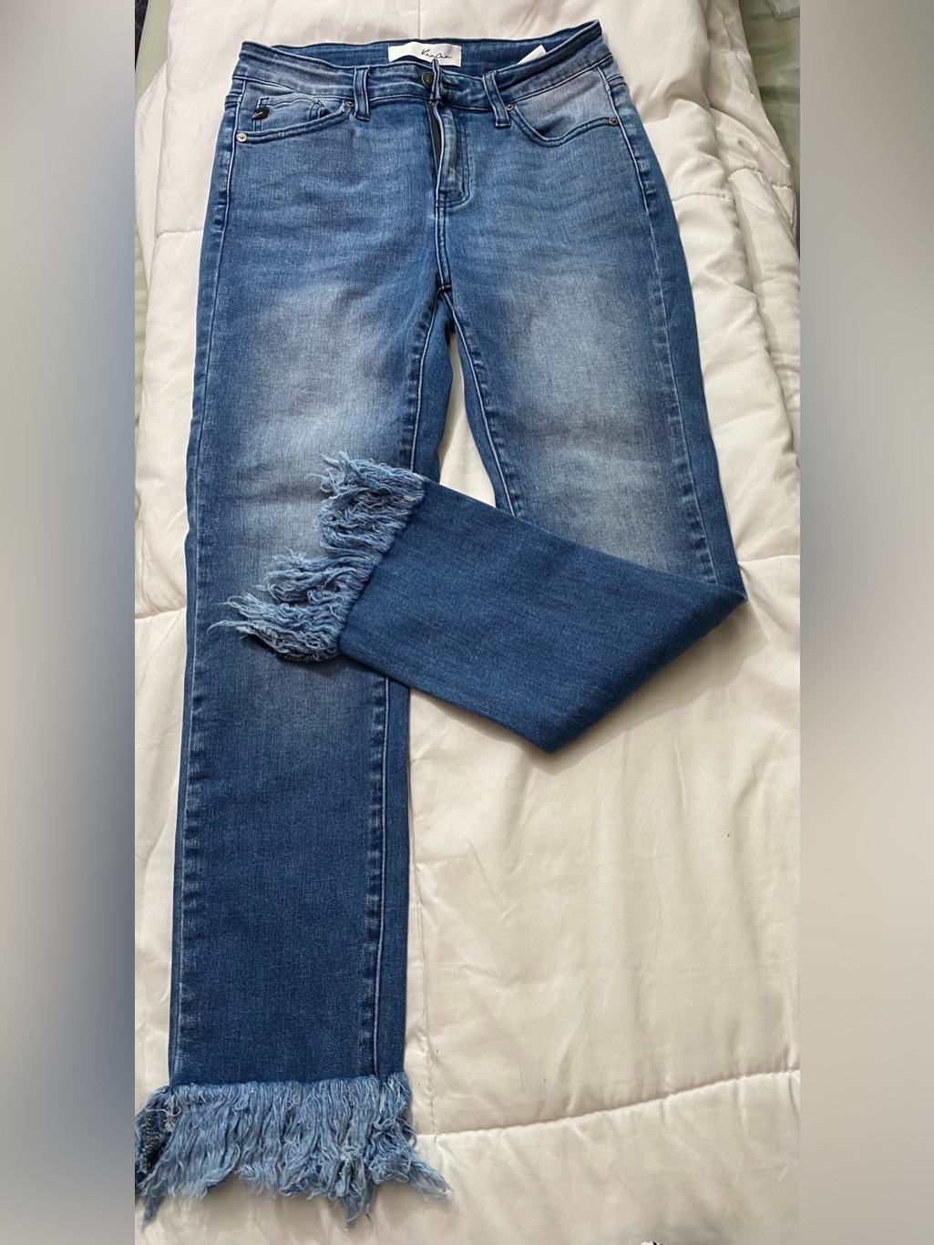 Rancan Blue Frayed Hem Women's Jeans
